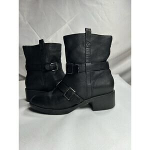 Cole Haan Black  Leather Ankle Boots Woman’s Sz 7.5B motorcycle￼